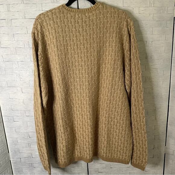 Claiborne sweater tan & cream crewneck sweater winter quiet luxury plus size - Picture 2 of 9